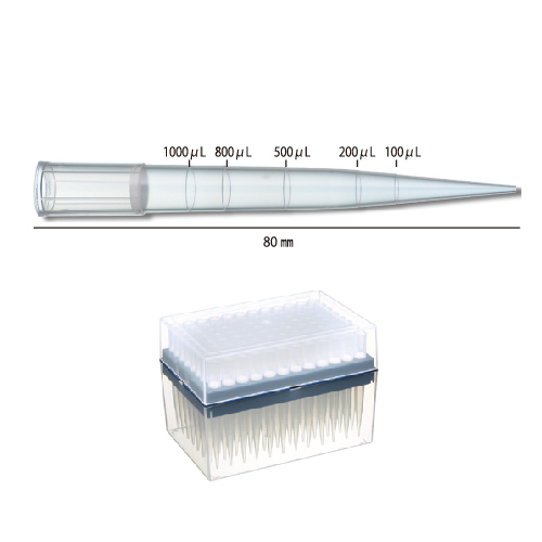 Watson 124P-1000S 1000ul盒装滤芯吸头，带刻度，无菌，PP盒