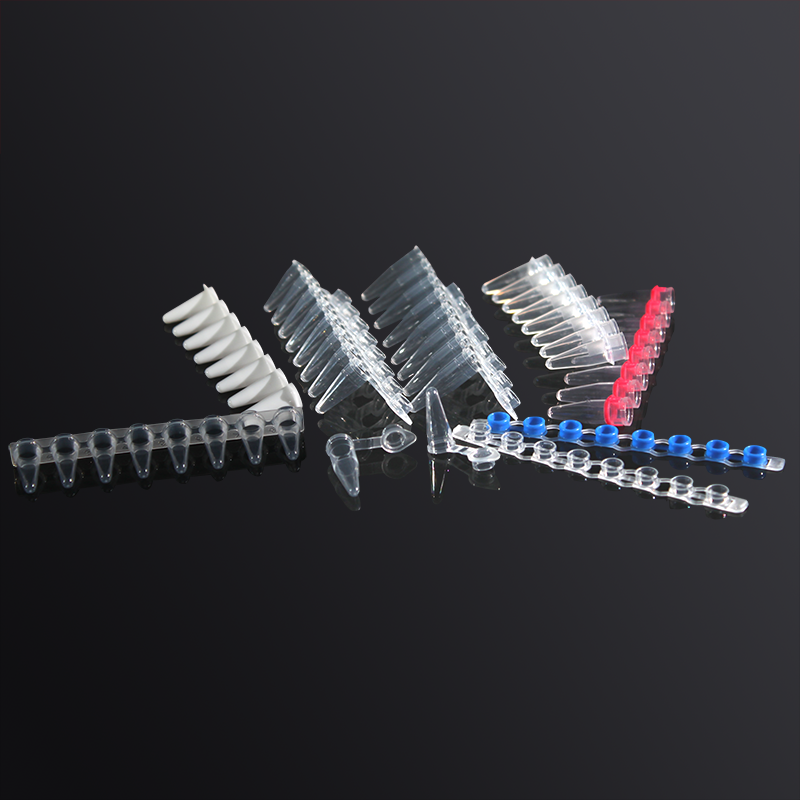 LABSELECT PST-0208-SFT-C 0.2ml平盖八排管（含软胶密封盖）,红色分离管身