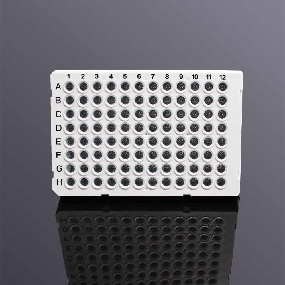 LABSELECT PP-96-FS-0100-WC 96孔100ul全裙边PCR板，H1切角，白框，透明管
