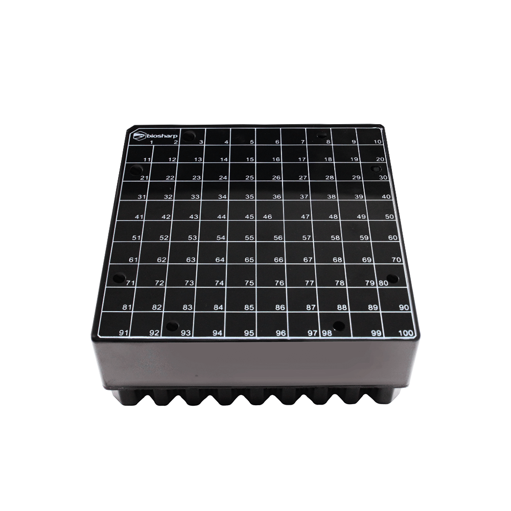 Biosharp BS-CVBP-100B 2ml塑料冻存盒(PC盖, 黑色)