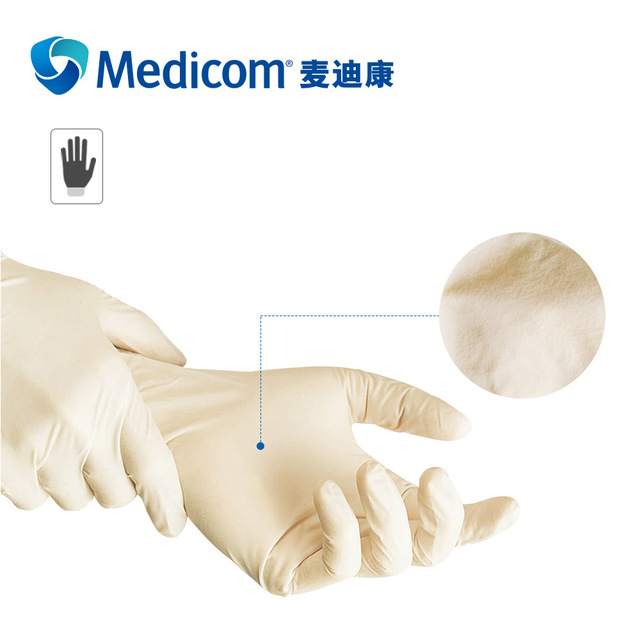 麦迪康 1204C 一次性无粉乳胶手套中号 6g