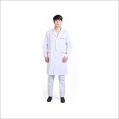 Biosharp BC012-M-CB 男式长款长袖白大褂薄款(胸前口袋，口袋蓝边）